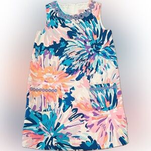 EUC Lilly Pulitzer Little Girl Shift Dress Pink/Blue/Purple floral size 10